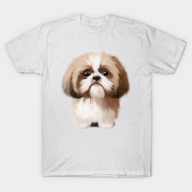 Cute Shih Tzu Drawing T-Shirt by Play Zoo